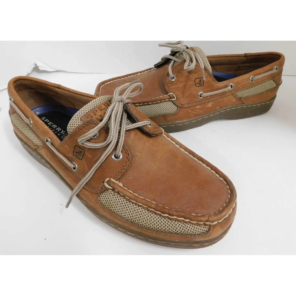 Sperry Men's Surveyor 2-Eye Boat Shoe Top-Sider Medium Beige sz 11.5 W
